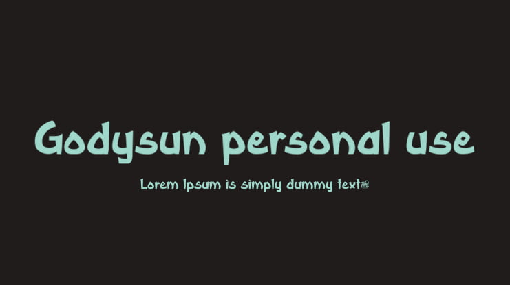 Godysun personal use Font