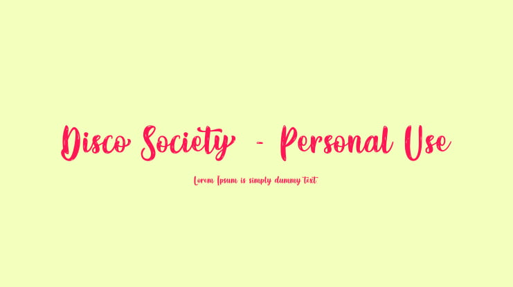 Disco Society - Personal Use Font