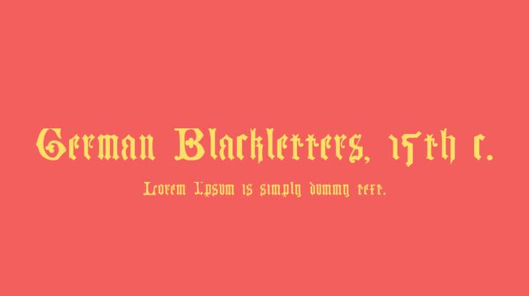 German Blackletters, 15th c. Font