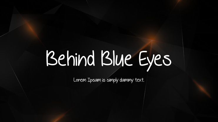 Behind Blue Eyes Font