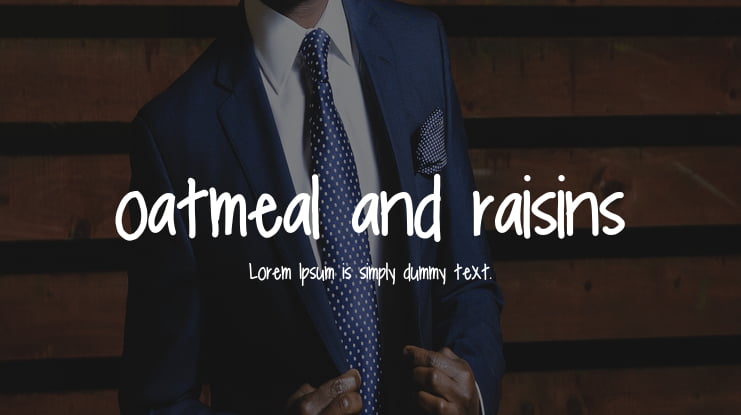 oatmeal and raisins Font