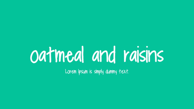 oatmeal and raisins Font