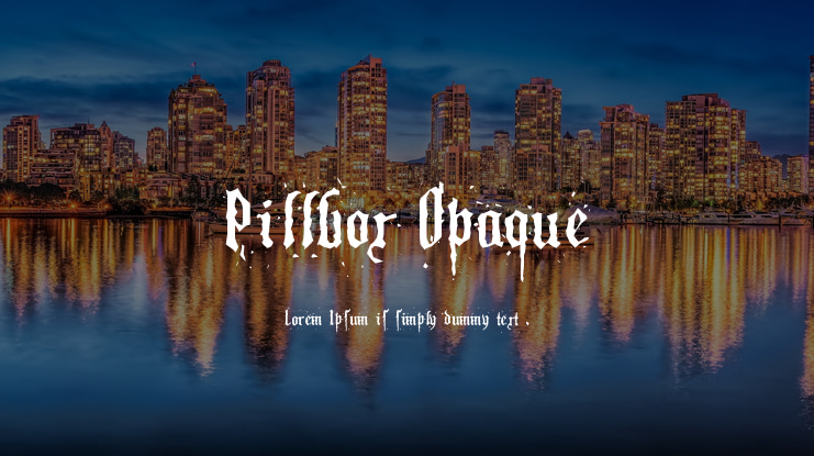 Pillbox Opaque Font
