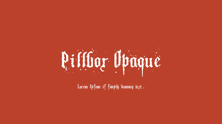 Pillbox Opaque Font