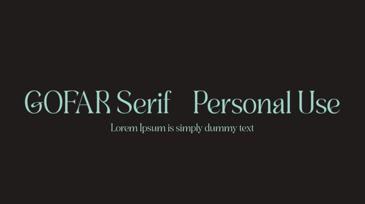 Gofar Serif - Personal Use Font