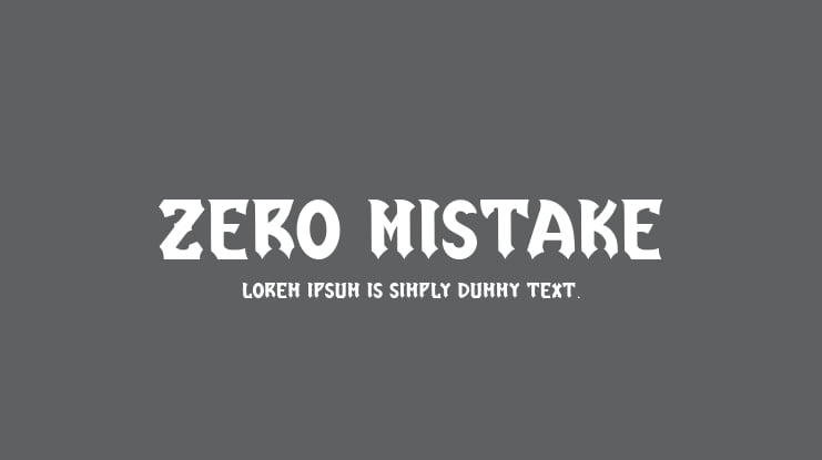 Zero Mistake Font