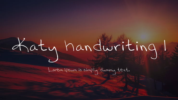Katy handwriting 1 Font