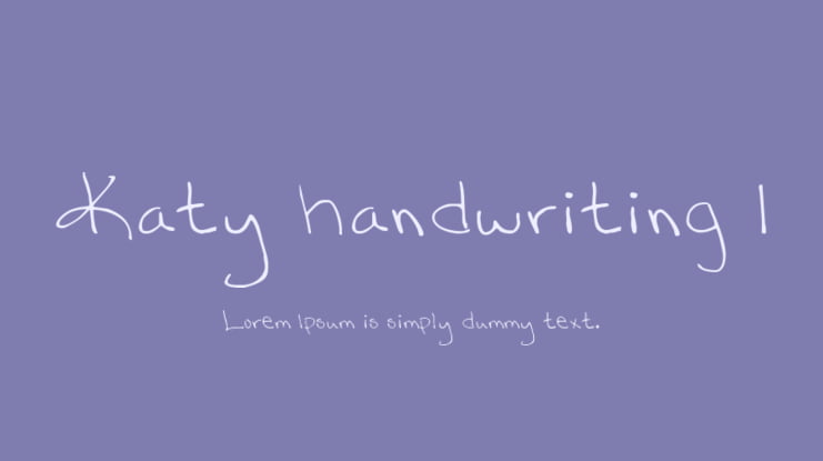 Katy handwriting 1 Font