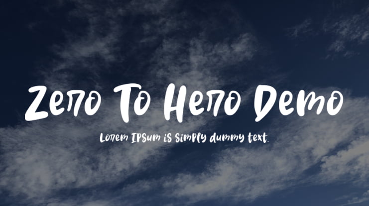 Zero To Hero Demo Font