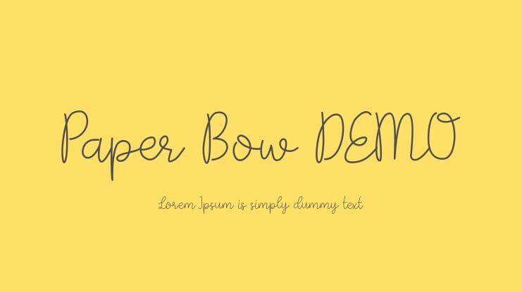 Paper Bow DEMO Font