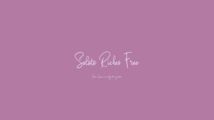 Salute Riches Free Font