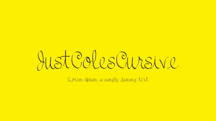 JustColesCursive Font