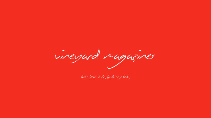 Vineyard Magazines Font