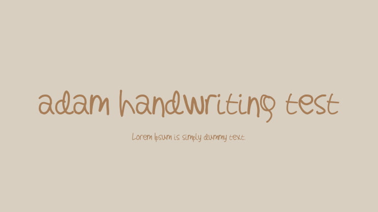adam handwriting test Font