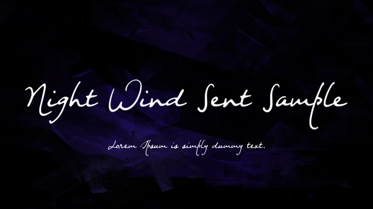 Night Wind Sent Sample Font