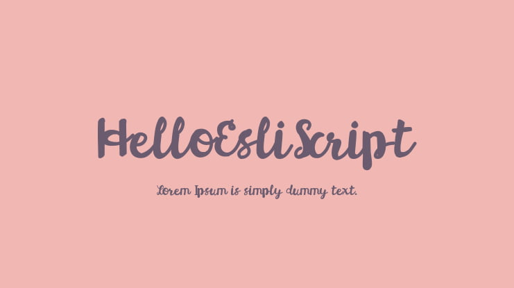 HelloEsliScript Font