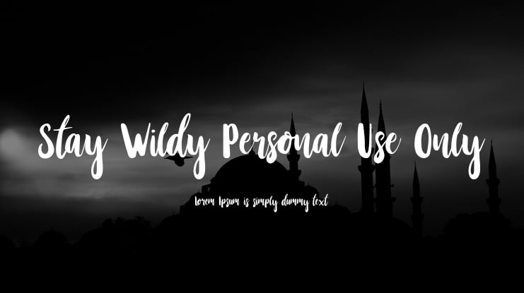 Stay Wildy Personal Use Only Font