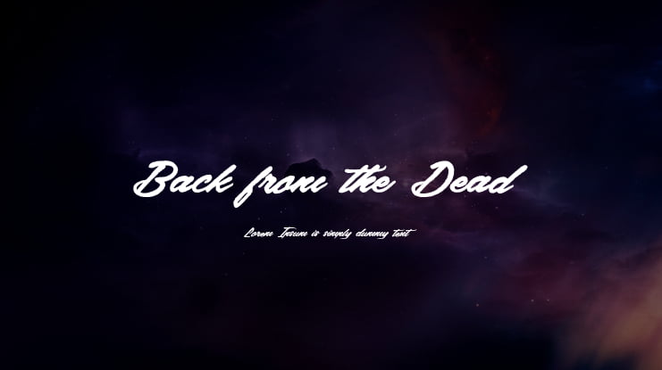 Back from the Dead Font