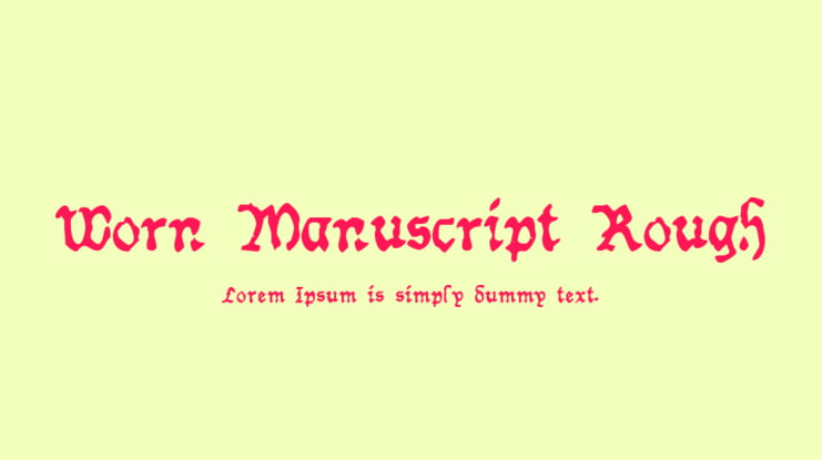 Worn Manuscript Rough Font