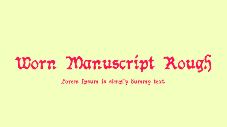 Worn Manuscript Rough Font