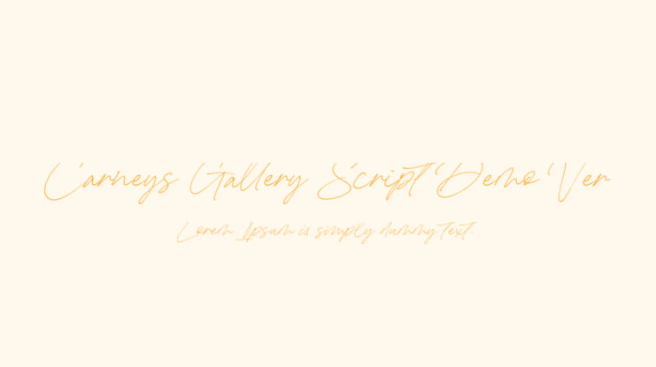 Carneys Gallery Script Demo Ver Font