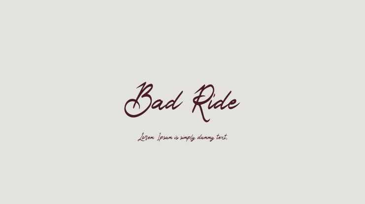 Bad Ride Font