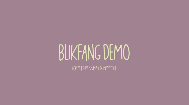Blikfang DEMO Font