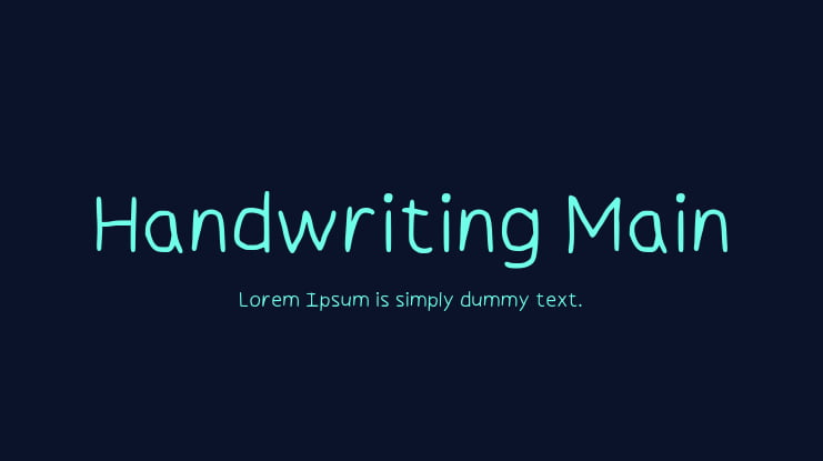 Handwriting Main Font