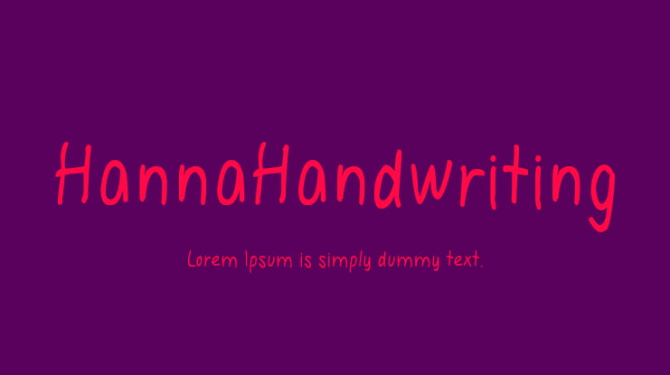 HannaHandwriting Font