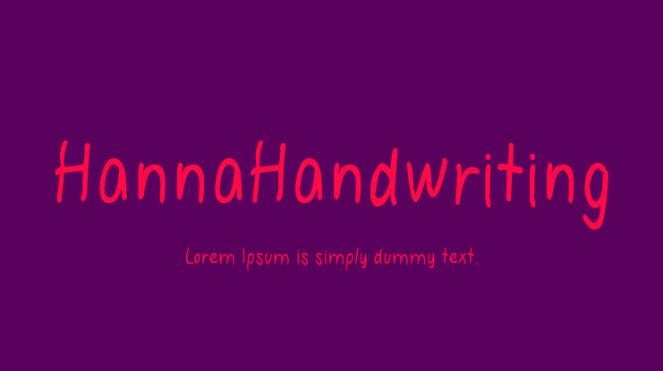 HannaHandwriting Font
