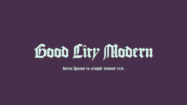 Good City Modern Font