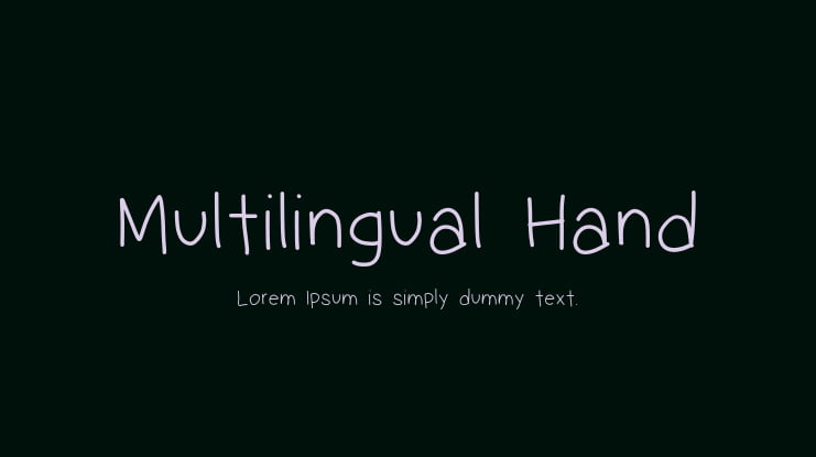 Multilingual Hand Font