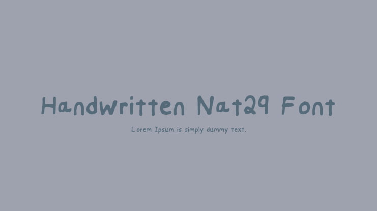 Handwritten Nat29 Font