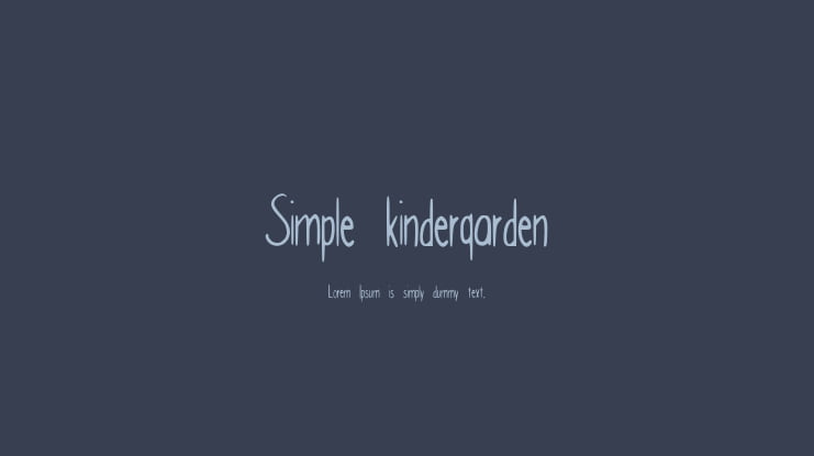 Simple_kindergarden Font