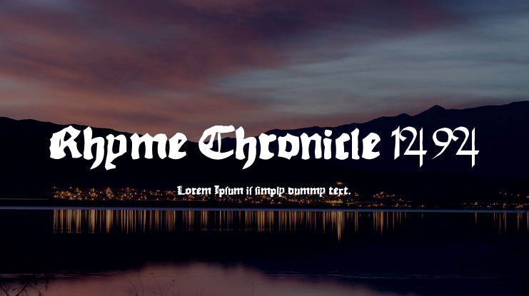 Rhyme Chronicle 1494 Font