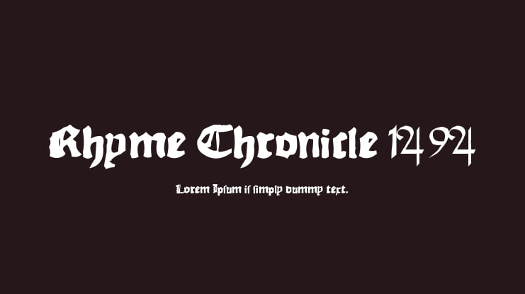 Rhyme Chronicle 1494 Font