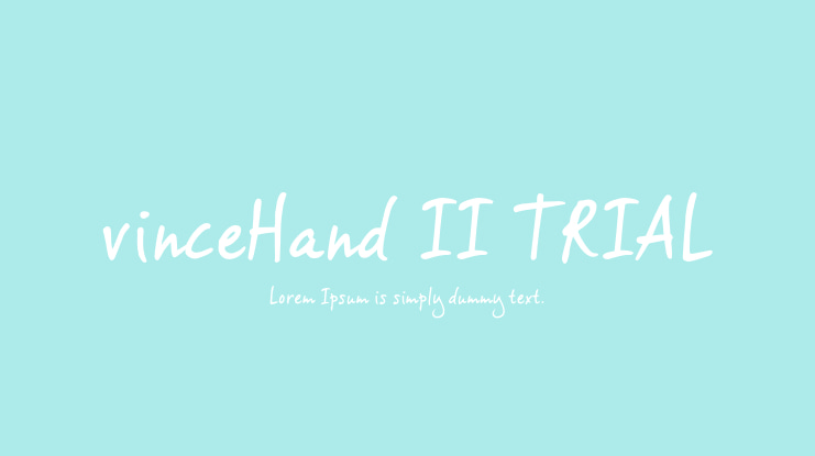 vinceHand II TRIAL Font