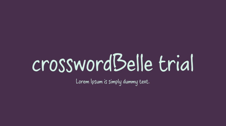 crosswordBelle trial Font