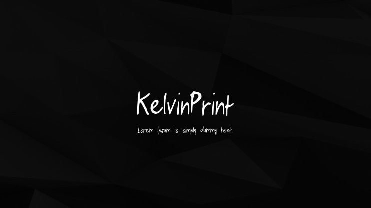 KelvinPrint Font