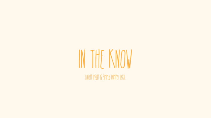 In The Know Font