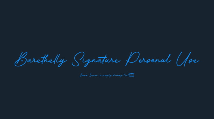 Barethelly Signature Personal Use Font
