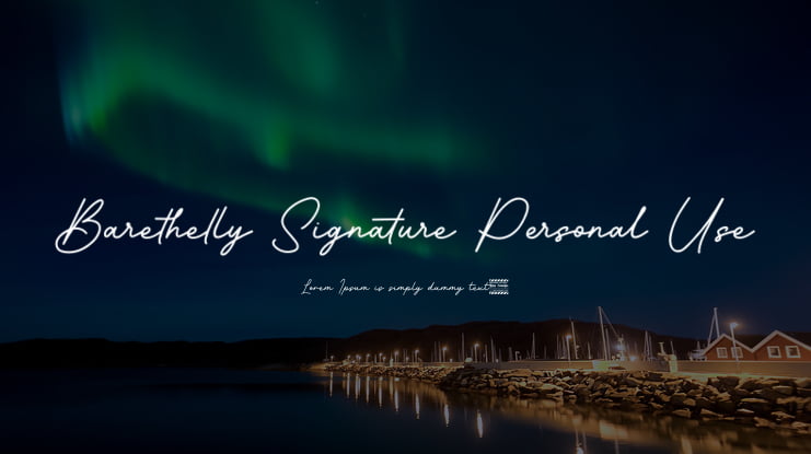 Barethelly Signature Personal Use Font