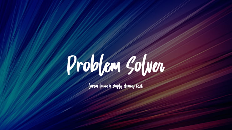 Problem Solver Font