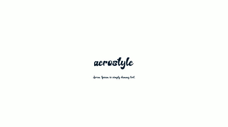 aerostyle Font
