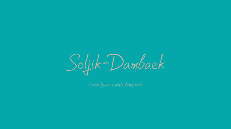 Soljik-Dambaek Font