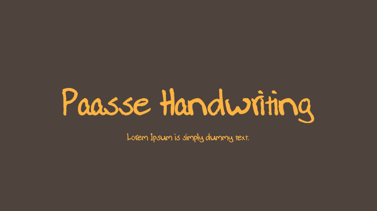 Paasse Handwriting Font