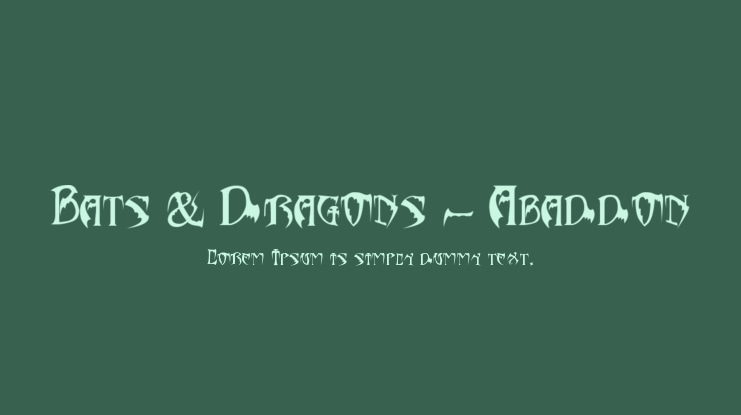 Bats & Dragons - Abaddon Font