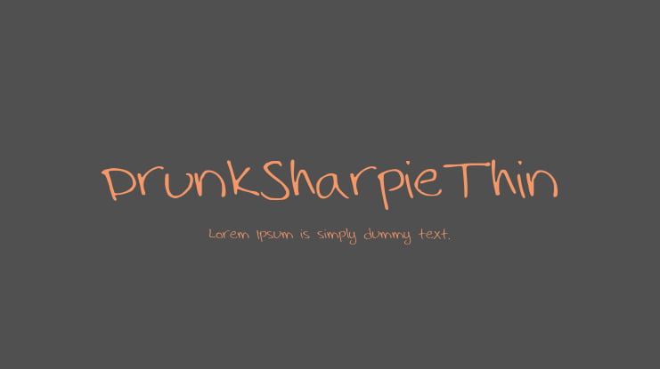 DrunkSharpieThin Font