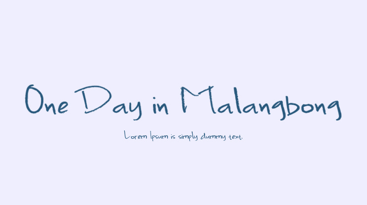 One Day in Malangbong Font