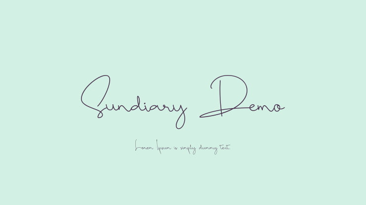 Sundiary Demo Font